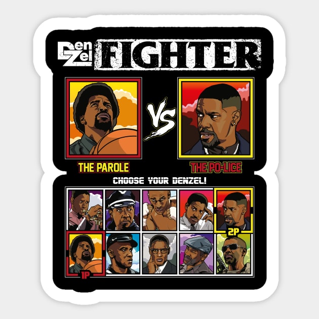 DenZel Fighter - Denzel Washington VS Sticker by RetroReview